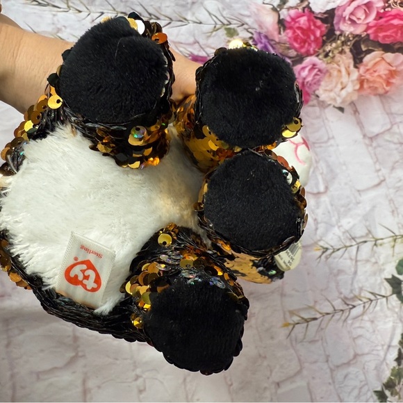 Sequin TY Flippables Leopard Plush with Blue Eyes - Picture 6 of 6